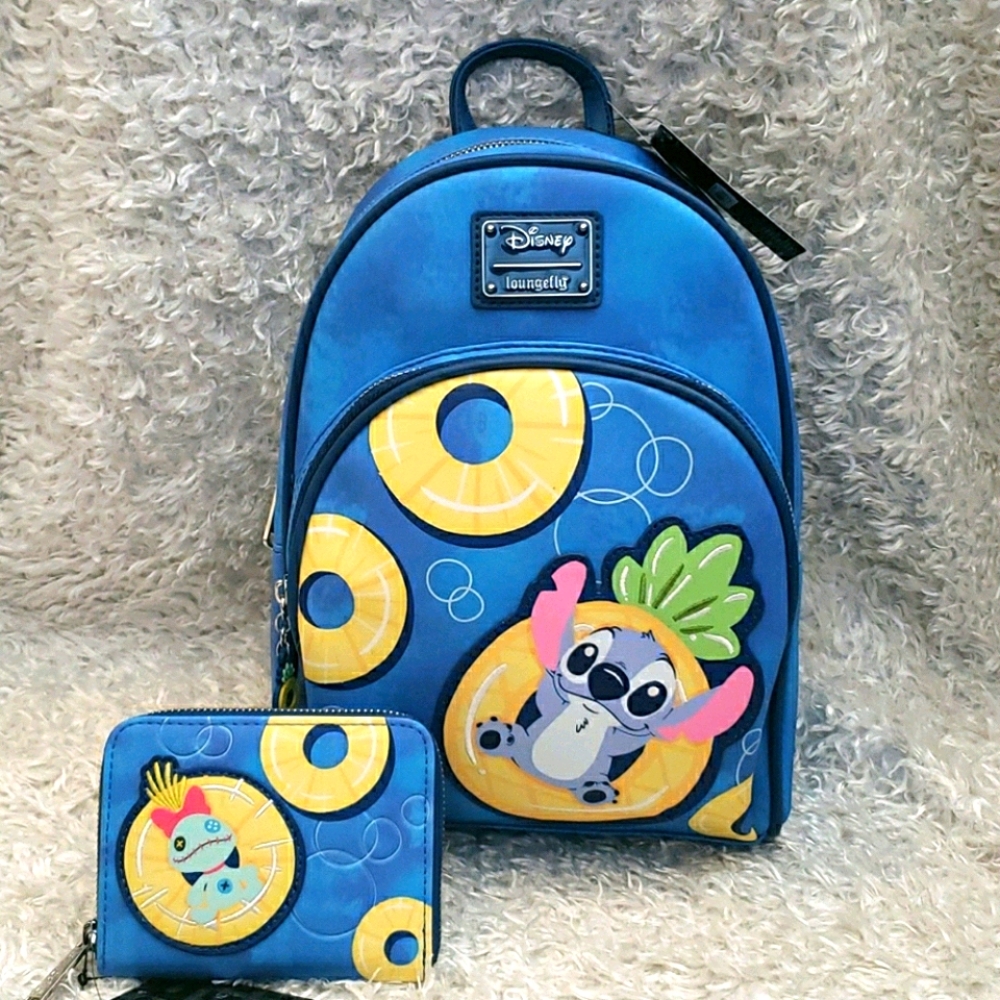 Loungefly Lilo and Stitch Pineapple Ring Pool Floaty Set